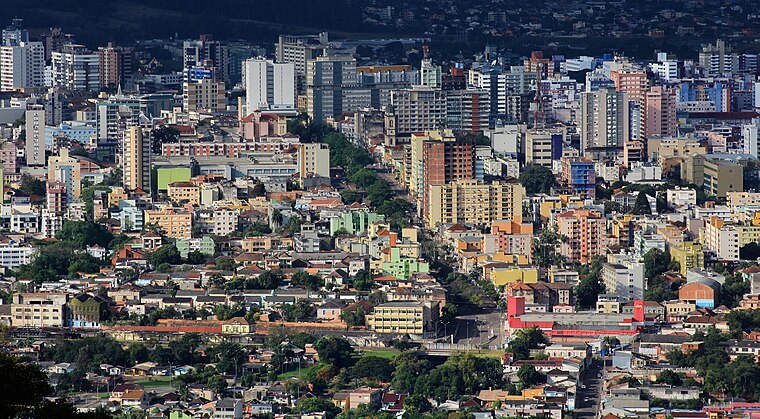 Vista De La Ciudad De Santa María RS Brasil. Ciudad En El Corazón