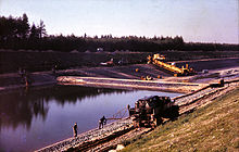 Elbeseitenkanal während des Baus im September 1971 bei Lüneburg