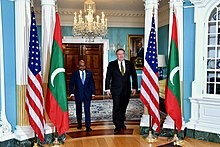 Former US Secretary of State Mike Pompeo hosts Maldivian Foreign Minister Abdulla Shahid Secretary Pompeo Meets With Maldives Foreign Minister Shahid in Washington (32217203777).jpg