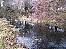 Surviving section of Andover Canal near Nursling, between Redbridge and Romsey.
