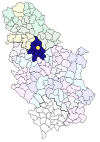 Localização de Belgrado na Sérvia.