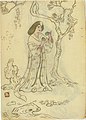 Lady under a Tree from Fujishima Takeji's sketchbooks