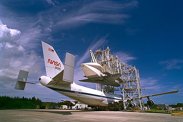 The Mate-Demate Device at the Shuttle Landing Facility