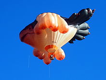 The Skywhale viewed from below during its first flight over Canberra