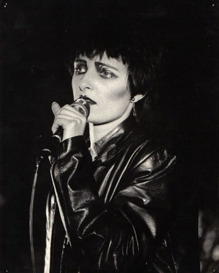 Siouxsie Sioux of pioneering gothic band Siouxsie and the Banshees performing in Edinburgh (1980)