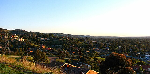The Adelaide Foothills, facing south, from Magill.
