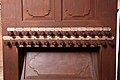 Gesamtsicht auf die Registerstaffel der Schöler-Orgel im Kloster Altenberg (Solms)