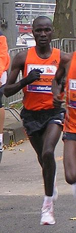 Tijdens de Marathon van Amsterdam in 2006