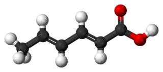 <span class="mw-page-title-main">Sorbic acid</span> Organic compound (CH3(CH)4COOH)