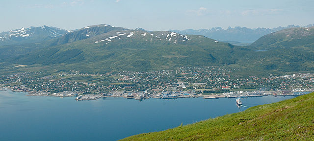 View of Sortland from Strandheia mountain