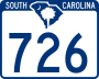 South Carolina Highway 726 marker