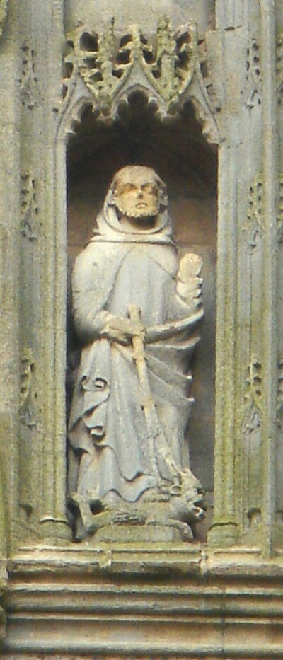 A 15th-century statue from the second tier of the ruined nave of Croyland Abbey