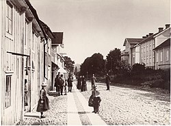 Brahegatan i Gränna norrut 1889