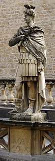 19th-century statue of Agricola in the Roman Baths in Bath, Somerset Statue of Agricola at Bath.jpg