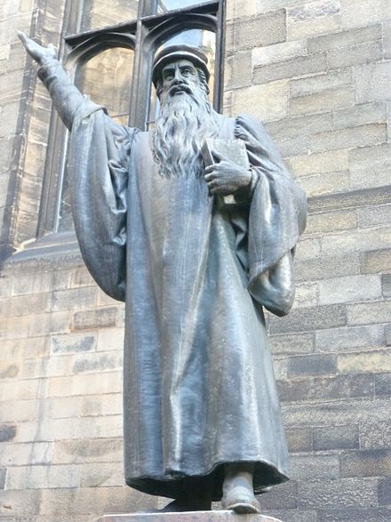 Statue of John Knox, a leading figure of the Scottish Reformation.