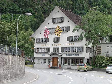 Stern und Post in Amsteg, a typical Swiss town hotel