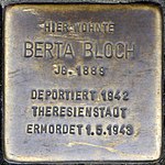 Stolperstein für Berta Bloch (Wirsbergstraße 16)