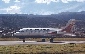 L'appareil impliqué dans l'accident photographié à l'aéroport Alejandro Velasco Astete à Cuzco en mai 1998