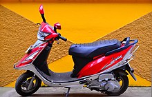The term scooty has become the generic term for scooter in India TVS Scooty Streak.jpg