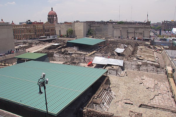 View of the Templo Mayor and the surrounding buildings.
