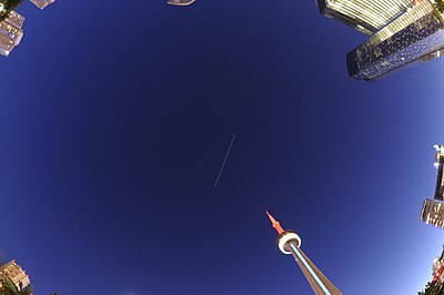 The ISS on its first pass of the night passing nearly overhead shortly after sunset in June 2014