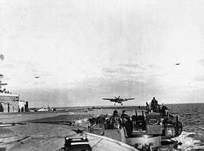 A Barracuda landing on HMS Victorious during Operation Tungsten The Royal Navy during the Second World War- Operation Tungsten March-april 1944 A22644.jpg