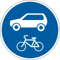 Combined cars vehicles and bicycles traffic