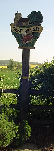 Village sign in Great Bradley UK GreatBradley.jpg