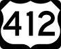 U.S. Highway 412 marker