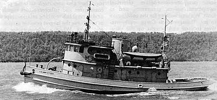 U.S. Army ST-891, an 85-foot (Design 327D) diesel small tug. (United States Army In World War II-The Technical Services-The Transportation Corps: Movements, Training, And Supply, page 487)