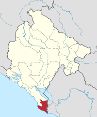 Localização do município em Montenegro