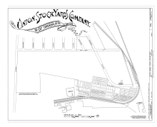 Site plan, 1887 Union Stock Yards, Omaha, 1887.png