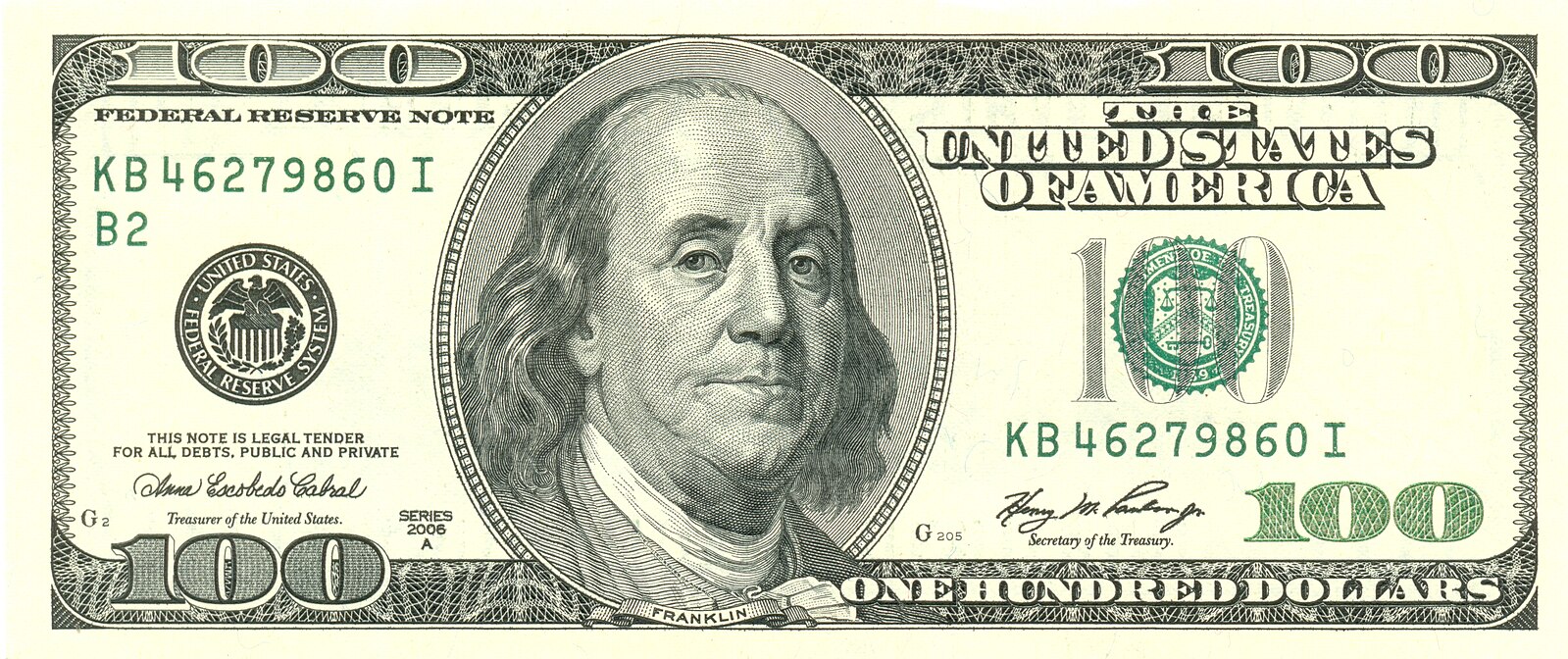 банкнота 100 долларов сша нового образца