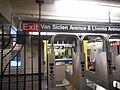 Turnstiles in front of the crossover in the mezzanine/station house beneath the tracks.