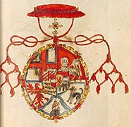 Герб на кардинал Андреас Аватрийски (Wappensammlung 1594)