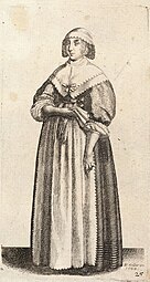 Angielski strój kobiecy z cyklu Ornatus muliebris Anglicanus (1640)