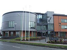 West Suffolk House, the council's area office in Bury St Edmunds, shared with West Suffolk Council. West Suffolk House - geograph.org.uk - 1724161.jpg