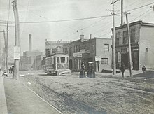 View of The Junction in 1906. The Junction was eventually annexed by the City of Toronto in 1909. Weston Car Toronto Junction 1906.jpg