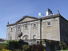 Southern facade. Easter Saturday, 2011, showing 1778 date in pediment. Westport House southern elevation.JPG