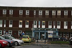 Wet afternoon in May at the Diana, Princess of Wales Hospital - geograph.org.uk - 3998346.jpg