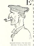 William Conway Union Navy quartermaster who refused to haul down the American flag when Pensacola Naval Yard was captured. From a sketch by William Waud William Conway.jpg
