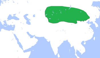 Territory of the Xiongnu (green), circa 250 BC