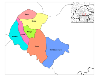 Location of the 7 departments (or communes) in Zoundweogo Province. Zoundweogo departments.png