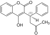 (R)-Warfarin Structural Formula V1.svg