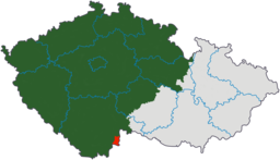 Okcidenta Vitorazio (ruĝe) alligita al Bohemio (verde)