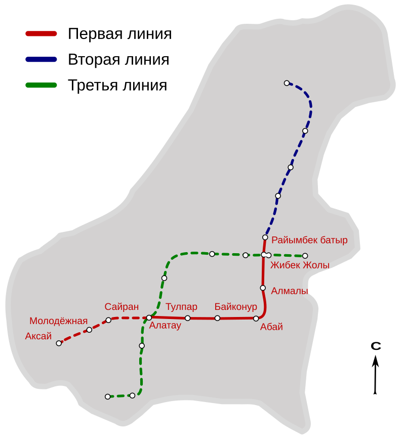 Алматинская метро схема