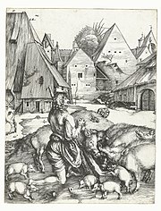 Блудний син The Prodigal Son 1494—1498 роки Мідна гравюра 24.7 см x 19.1 см