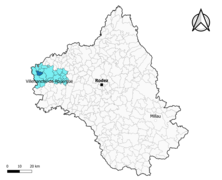La Capelle-Balaguier dans le canton de Villeneuvois et Villefranchois en 2020.
