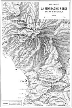 Mapa en que se indican las dos zonas principales donde se concentró la destrucción.