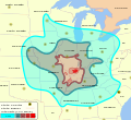 Mappa isosismica di un terremoto avvenuto in Illinois (USA) nel 1968 (scala Mercalli MM).